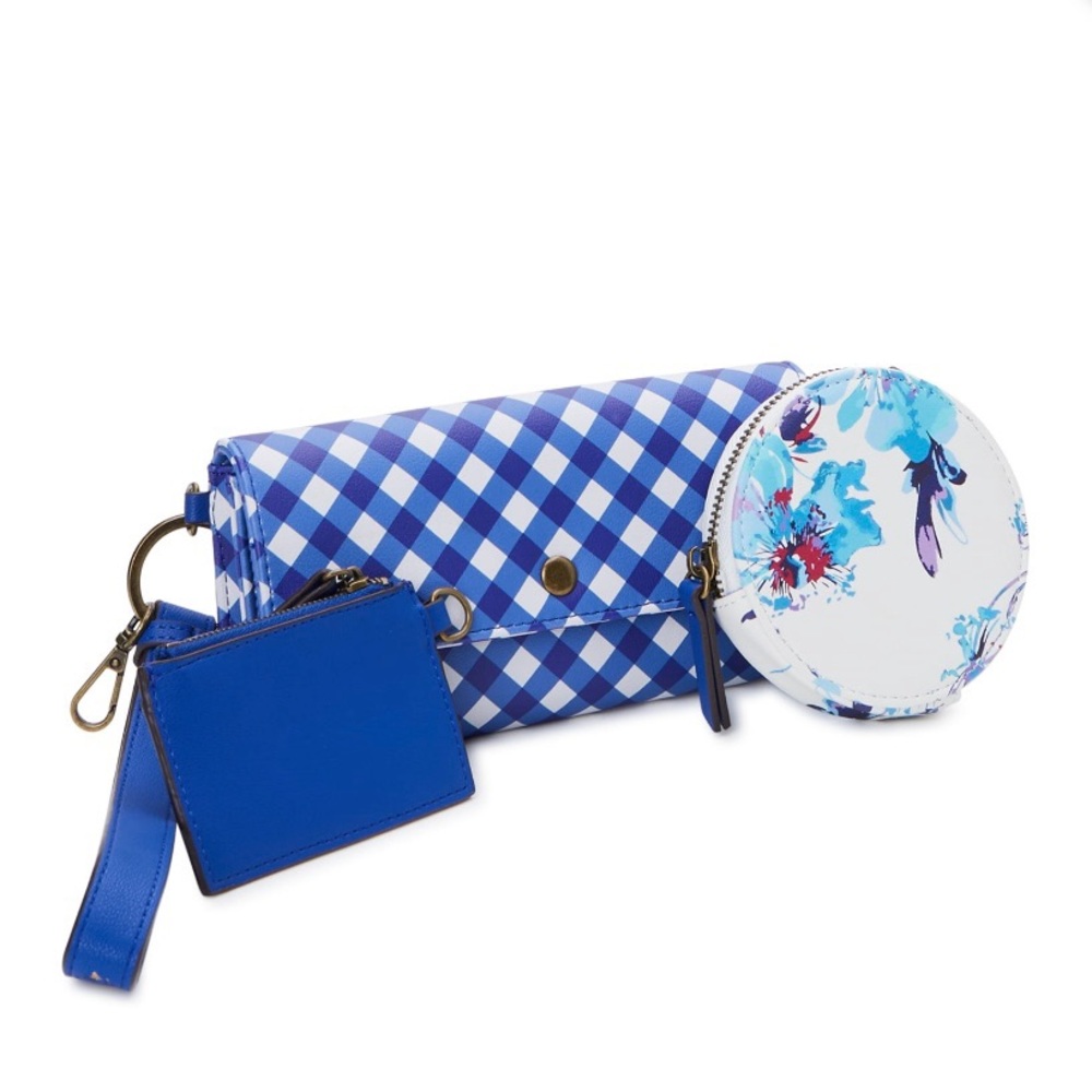 Pioneer Woman Clutch Wallet and Coin Purse Clutch Trio - Blue and White Floral